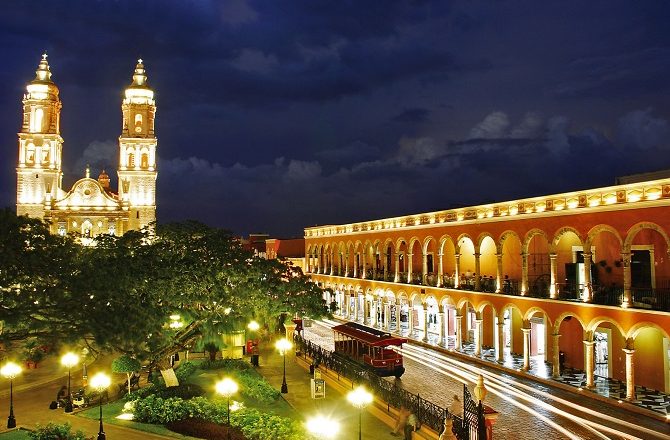The main square at Campeche in Mexico, a great place to enjoy Day of the Dead celebrations