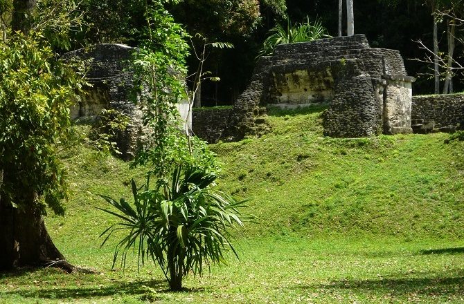 Ruined buildings in the UNESCO World Heritage site of Tikal, Guatemala