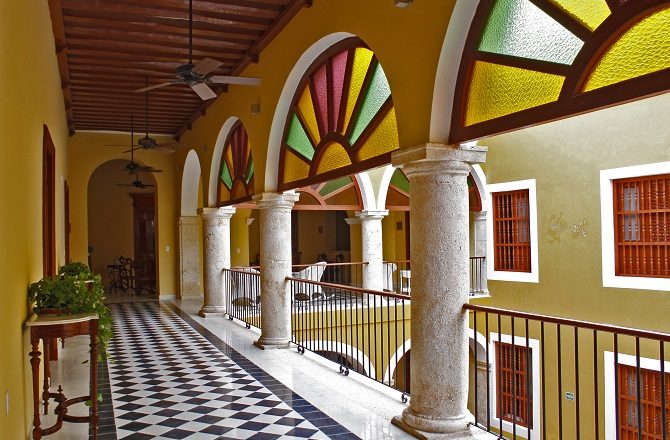 The first floor landing of Hotel Don Gustavo in Campeche