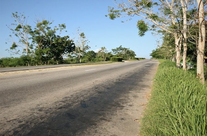 A empty highway in Pinar del Rio, Cuba