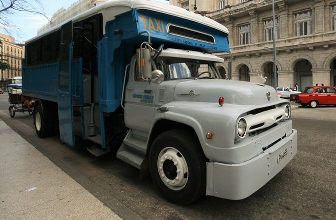 A converted passenger lorry in Havana