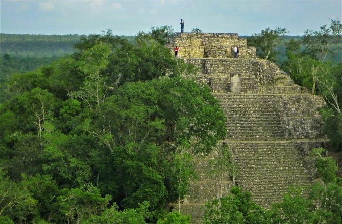 One of the vast pyramids at the Mayan site of Calakmul