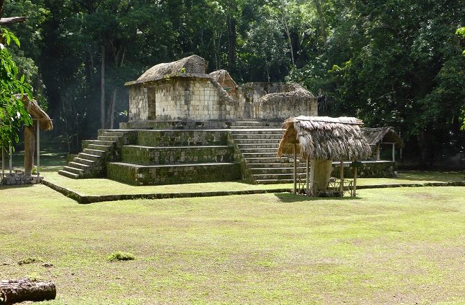 The Mayan ruins of Ceibal are an hour by boat from Sayaxche