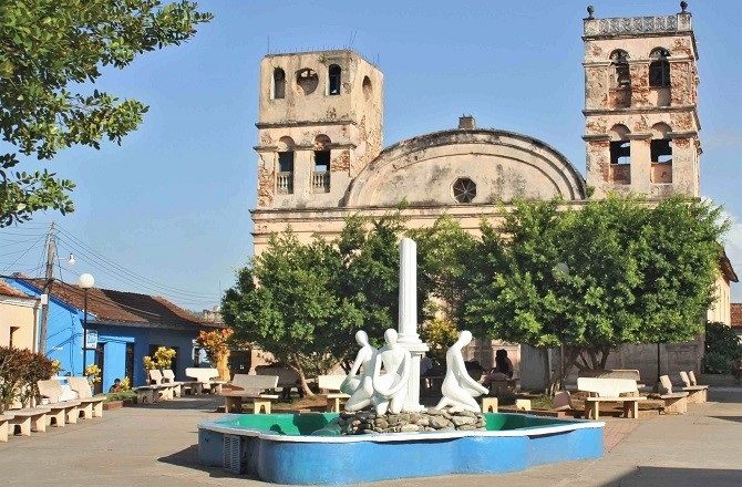 A quiet square in Baracoa, eastern Cuba