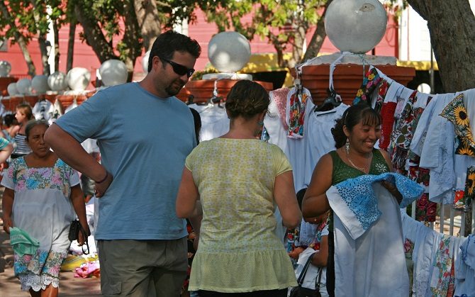 Market sellers in Valladolid Yucatan