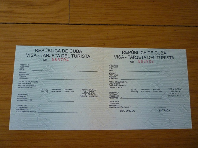 cuba tourist card from uk