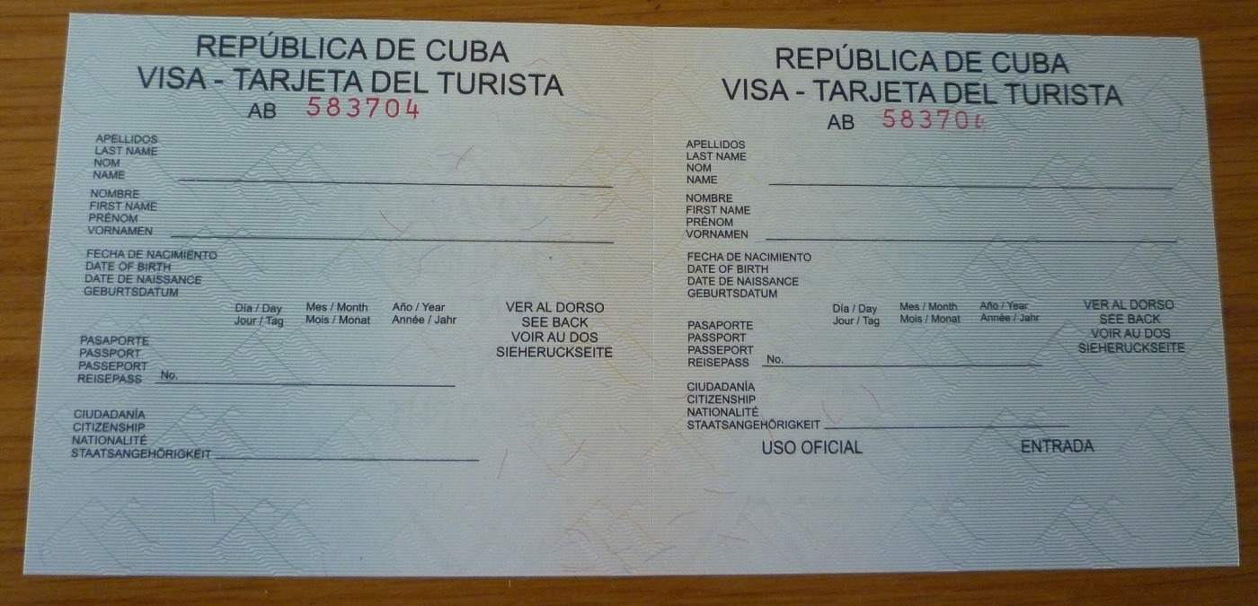 tourist card to cuba