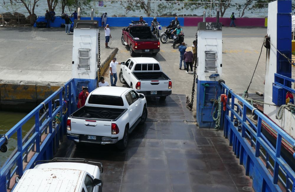 Cars Disembarking Ferry